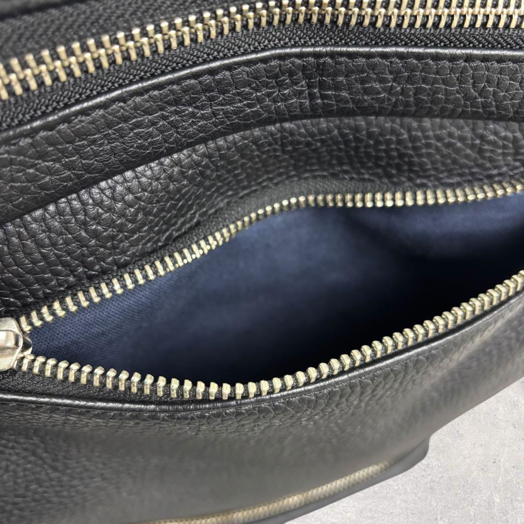 Jocファイブウッズ GRAIN レザー 3way リュック 黒　シボ