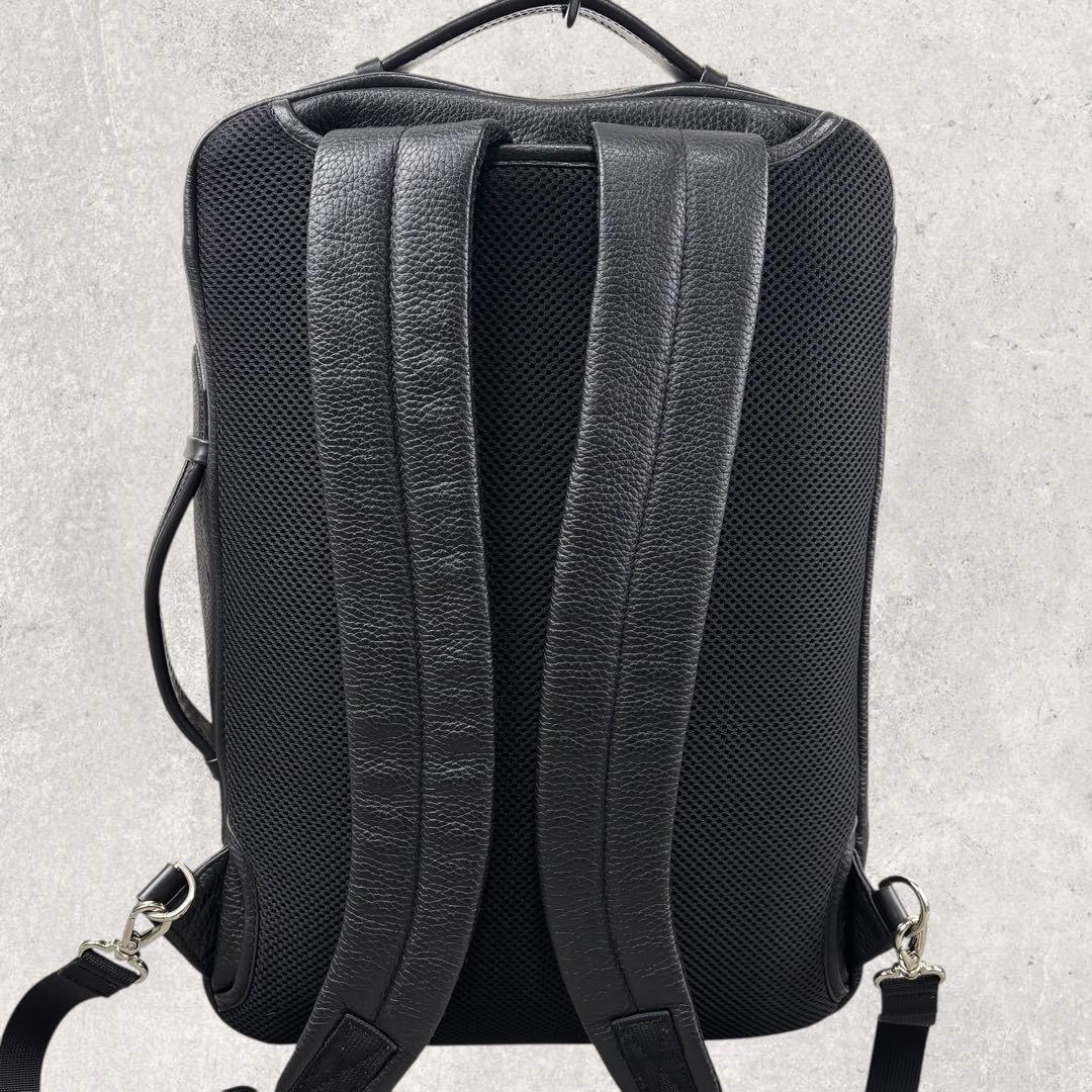 Jocファイブウッズ GRAIN レザー 3way リュック 黒　シボ