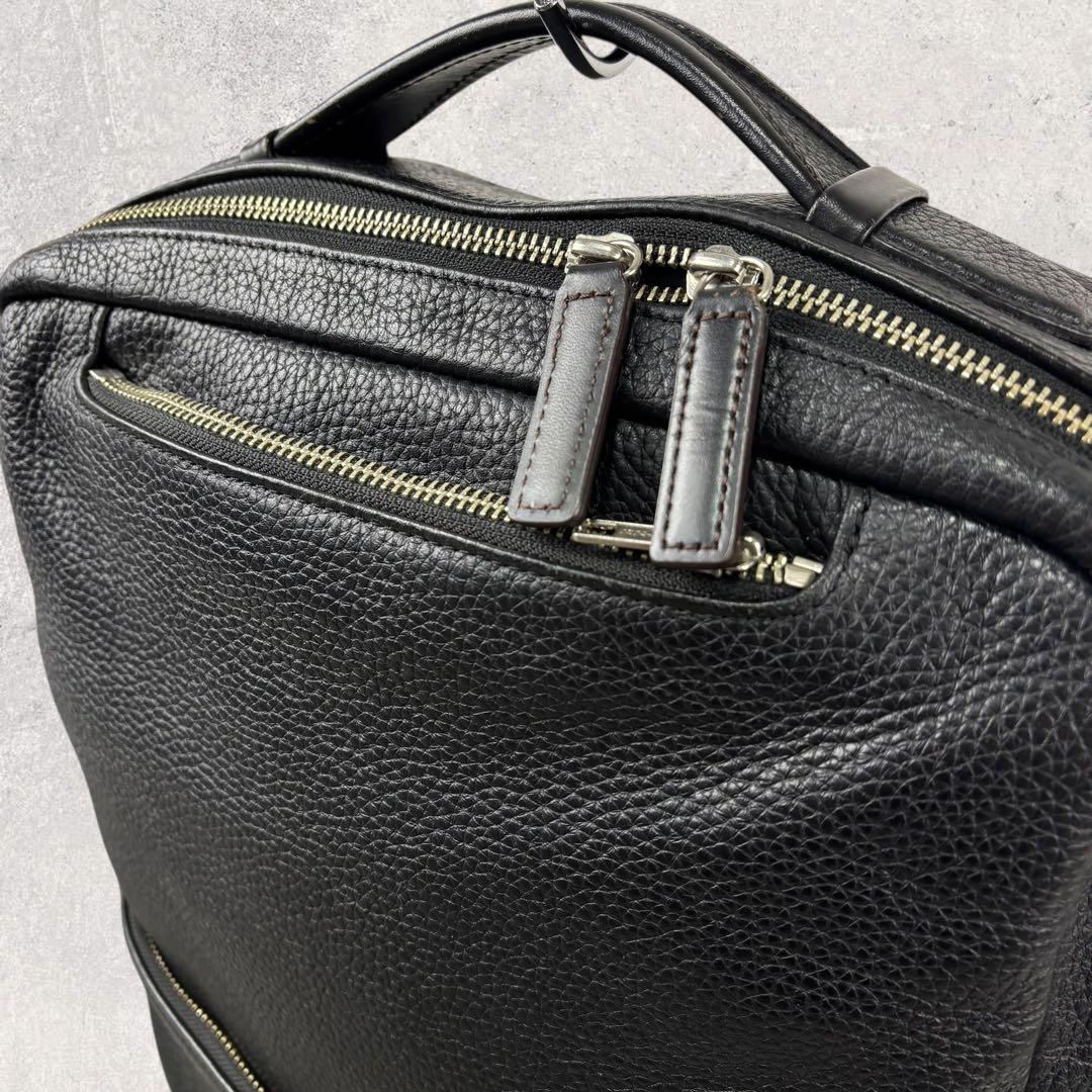 Jocファイブウッズ GRAIN レザー 3way リュック 黒　シボ