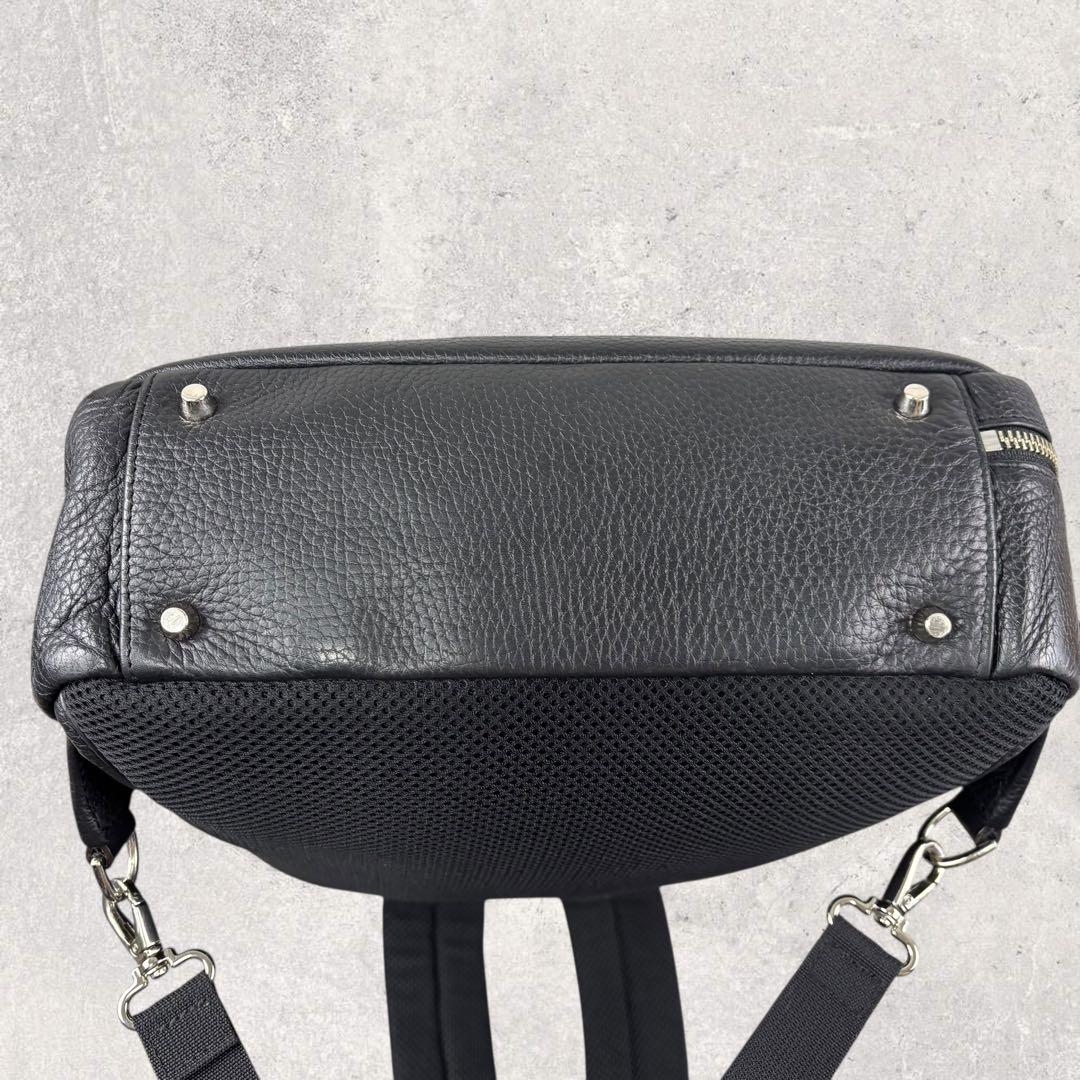 Jocファイブウッズ GRAIN レザー 3way リュック 黒　シボ