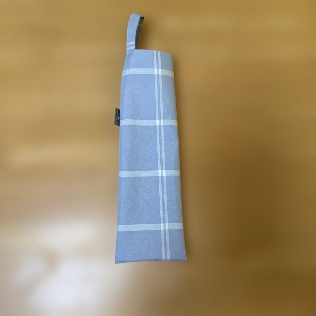 サンバリア 2段折コンパクト、チェック(ブルー)