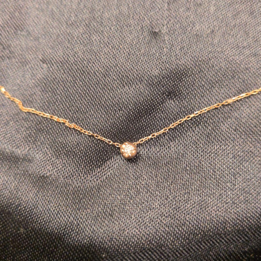 ダイヤモンドプチネックレス　K10 PG　ピンクゴールド