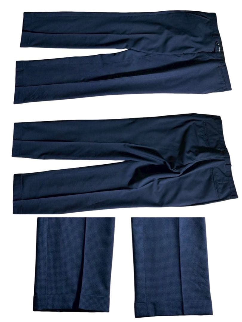 美品✨ スーツセレクト 3ピース セットアップ ネイビー シャドーチェック A6