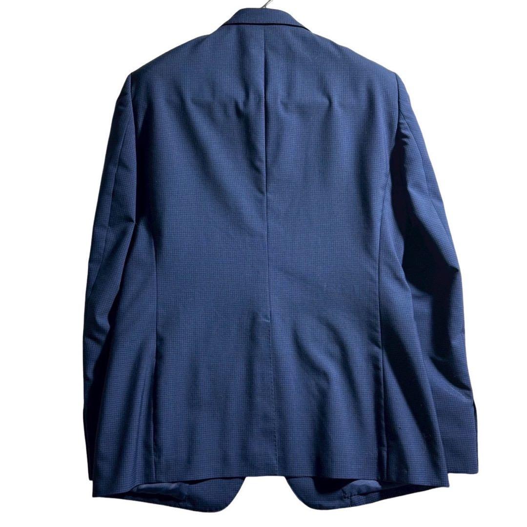 美品✨ スーツセレクト 3ピース セットアップ ネイビー シャドーチェック A6