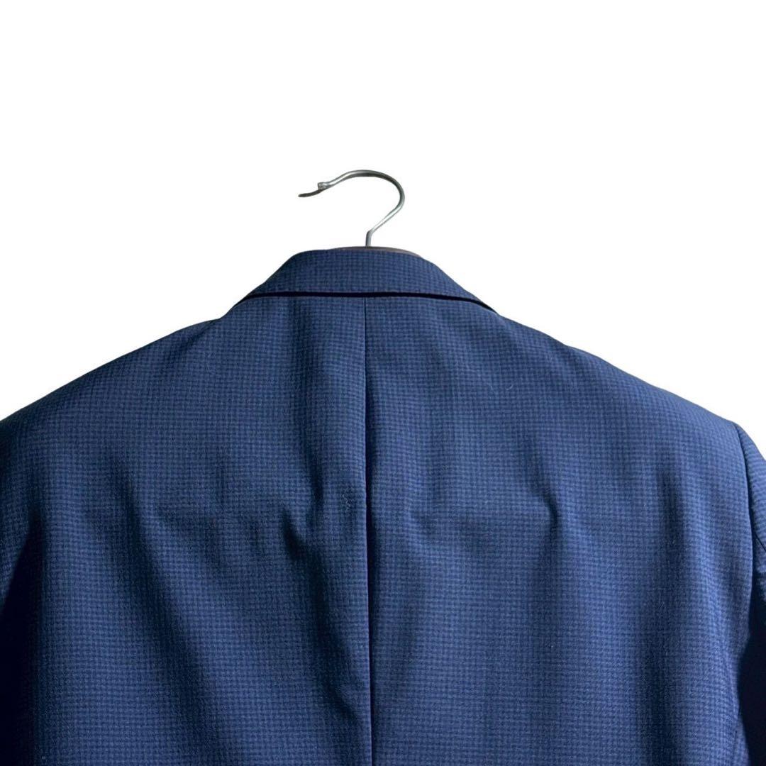 美品✨ スーツセレクト 3ピース セットアップ ネイビー シャドーチェック A6