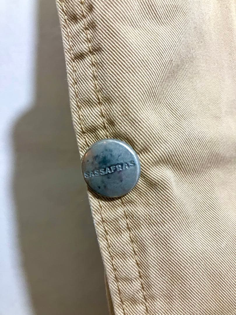 SASSAFRAS フォールリーフスプレイヤーパンツ ギャバジン生地使用