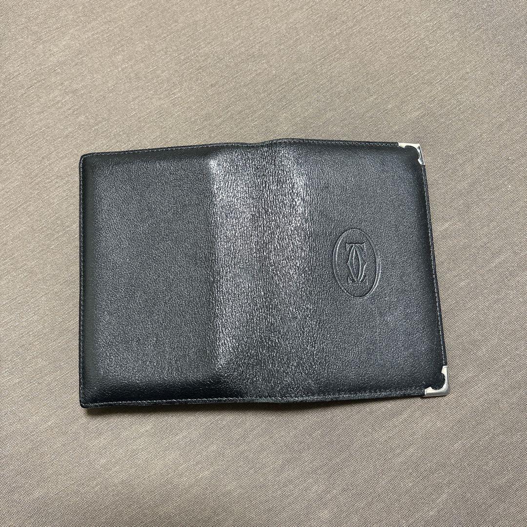 Cartier レザー名刺入れ 黒/ボルドー
