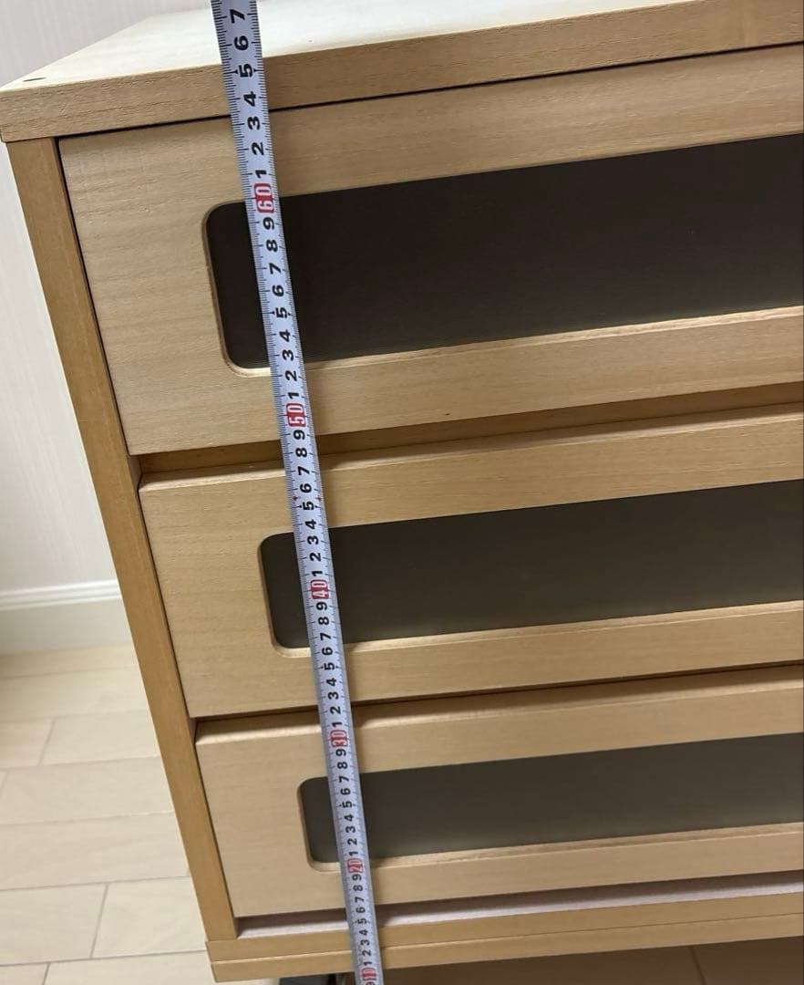 マールゼン　木製 （桐）3段チェスト キャスター付き