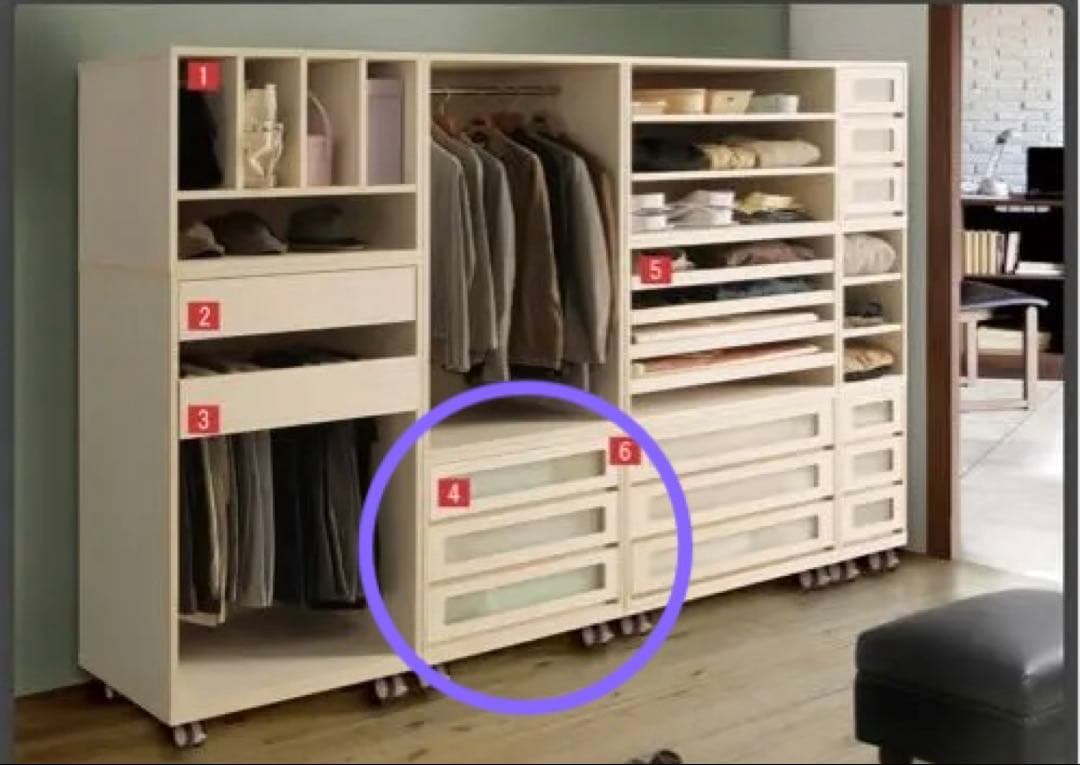 マールゼン　木製 （桐）3段チェスト キャスター付き