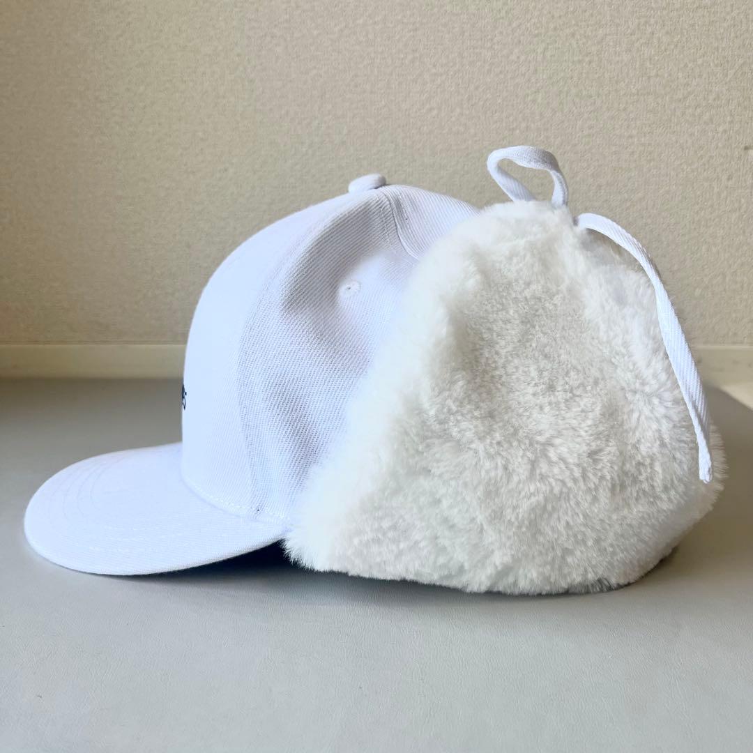 【新品】PEARLYGATESファー付きキャップ　ホワイト　イヤーマフ