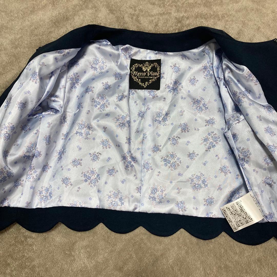 メゾピアノ　ボレロ　ネイビー　フォーマル　120 清楚　冠婚葬祭　紺色