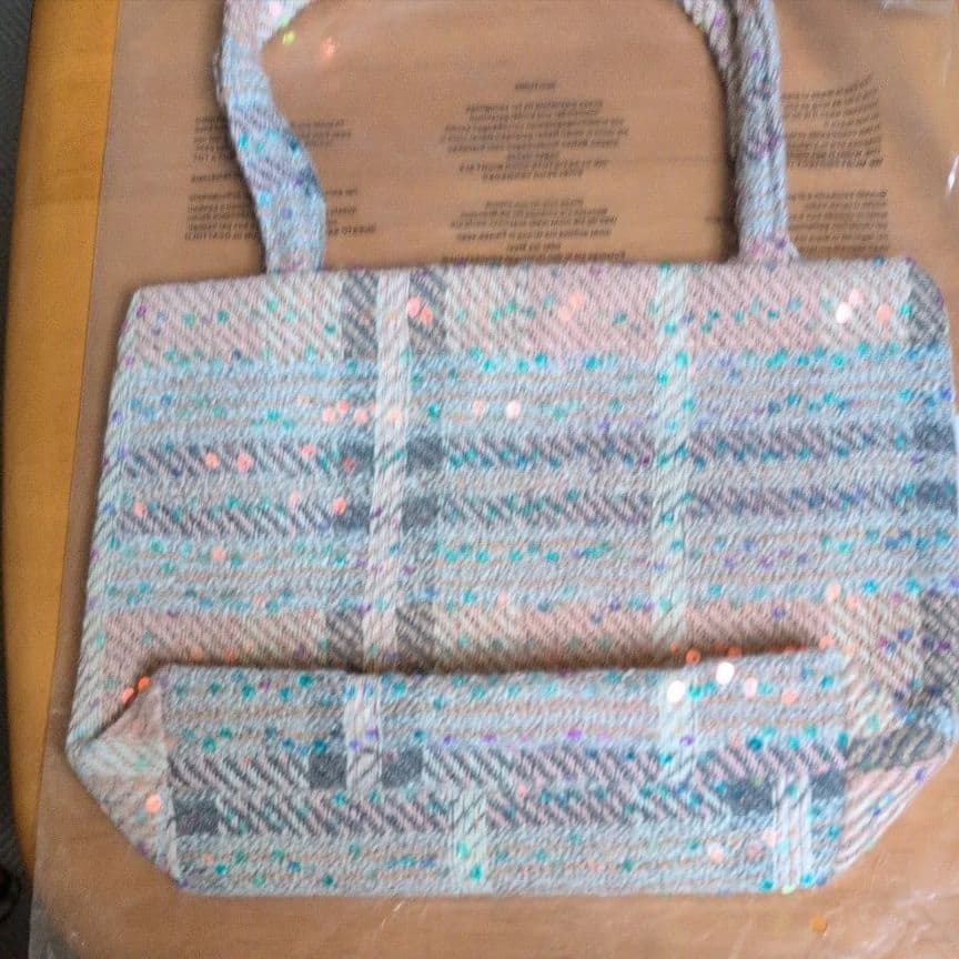 CHANEL シャネル ツイード スパンコール トートバッグ ピンク