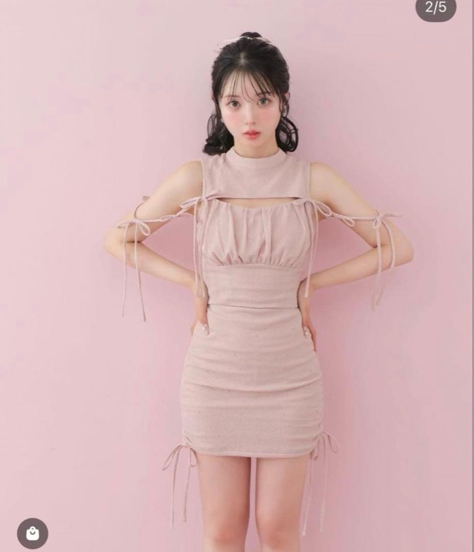 エムミーエメ　カットアウトリボンギャザートップス　スカート