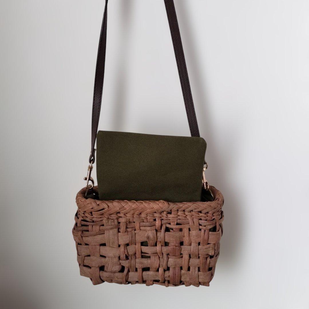 い*福様 山葡萄市松編みショルダーバッグ 約横20高さ12幅6