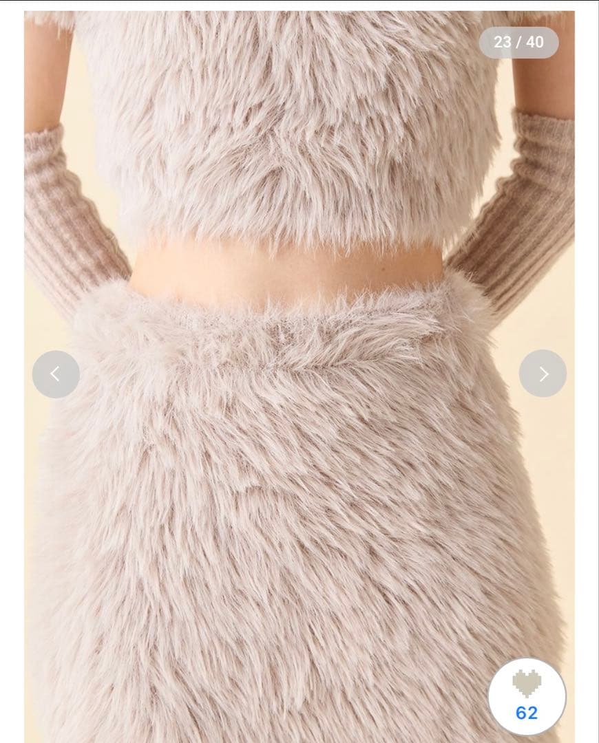 <♡> LILY BROWN フェザーヤーンミニスカート(モカベージュ)