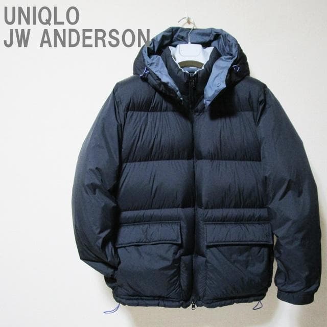 極美品UNIQLO and JW ANDERSON リバーシブルダウン 黒/ｌ