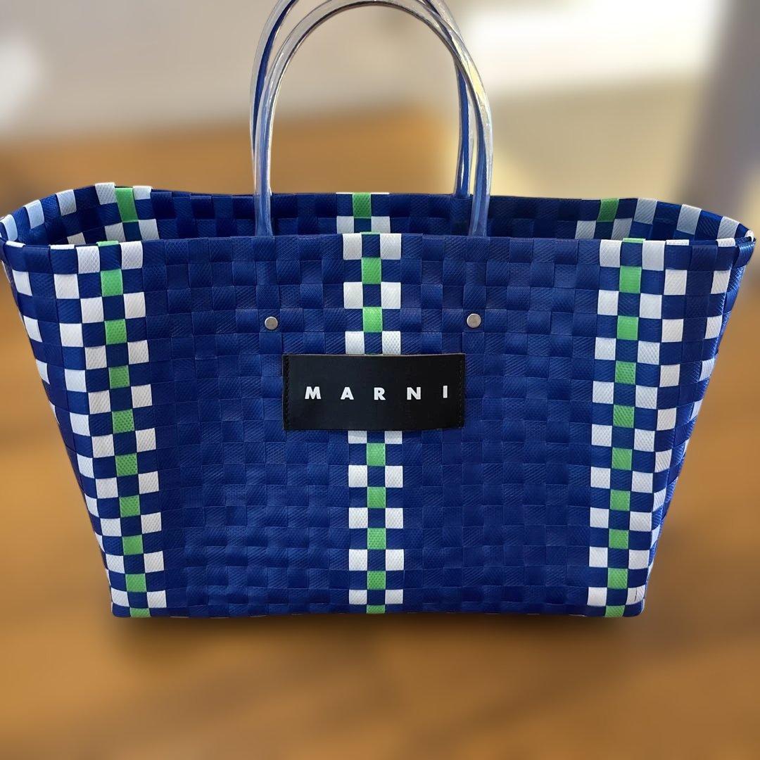MARNI チェック柄 かごバッグ 大容量