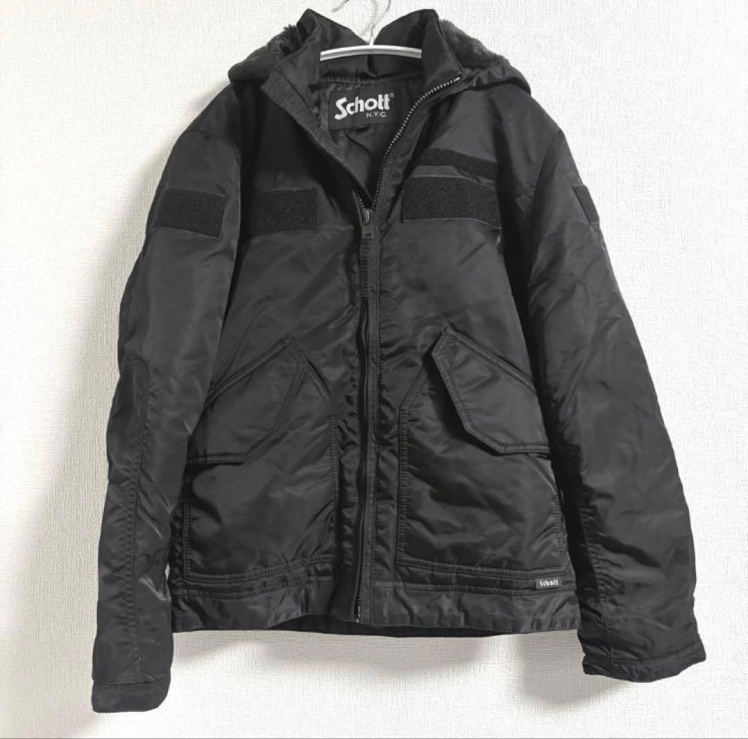 【美品】Schott ブラック MA-1 フライトジャケット S