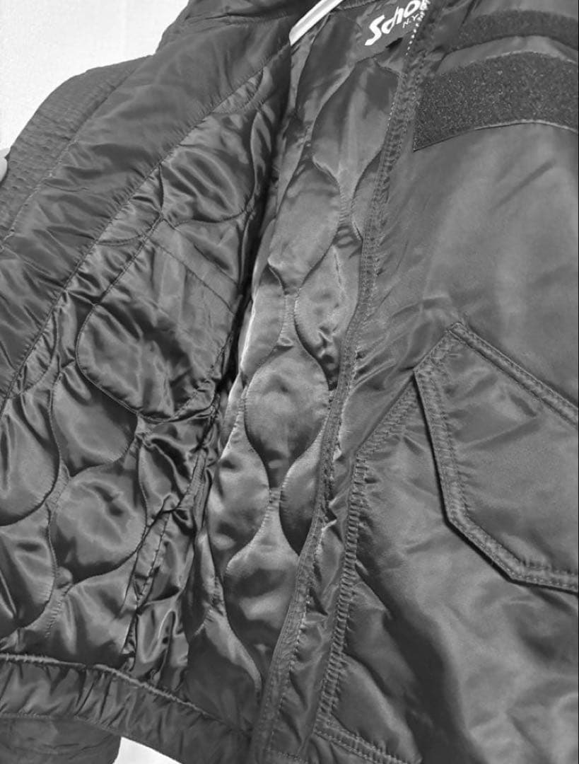 【美品】Schott ブラック MA-1 フライトジャケット S