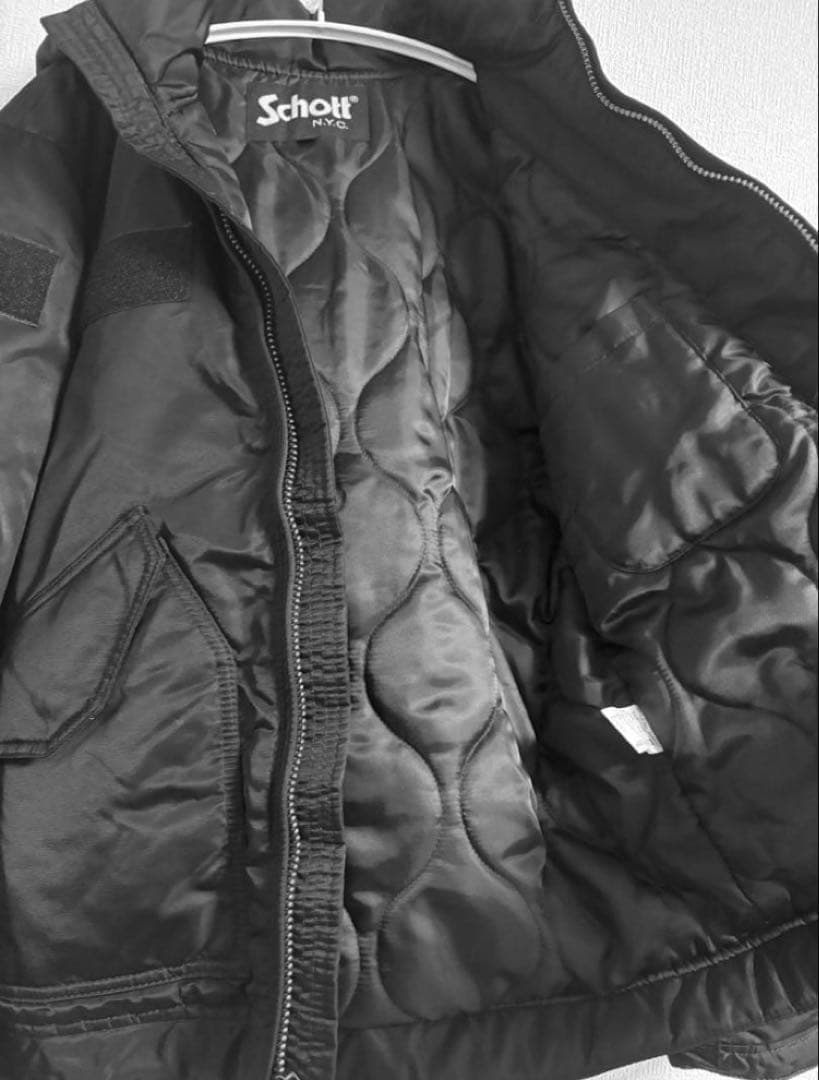 【美品】Schott ブラック MA-1 フライトジャケット S