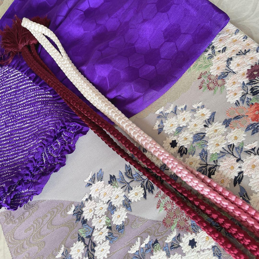 訪問着　帯　のみ　遠山紋様　梅の木　鶴　幔幕文　金彩加工　入学式　卒業式　H6