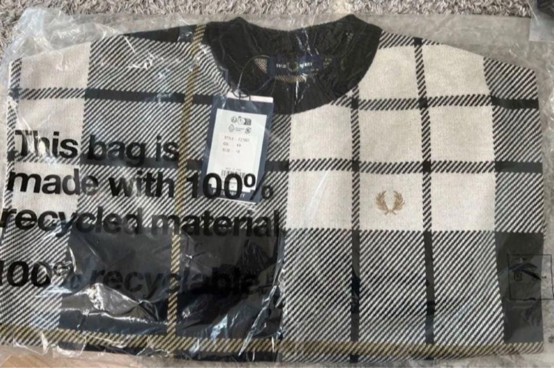 FRED PERRY × Ray BEAMS / 別注 タータンチェック ニット