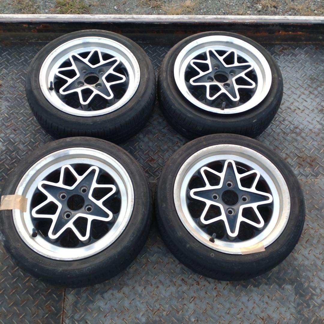 旧車 14インチ ホイール ブラック/シルバー