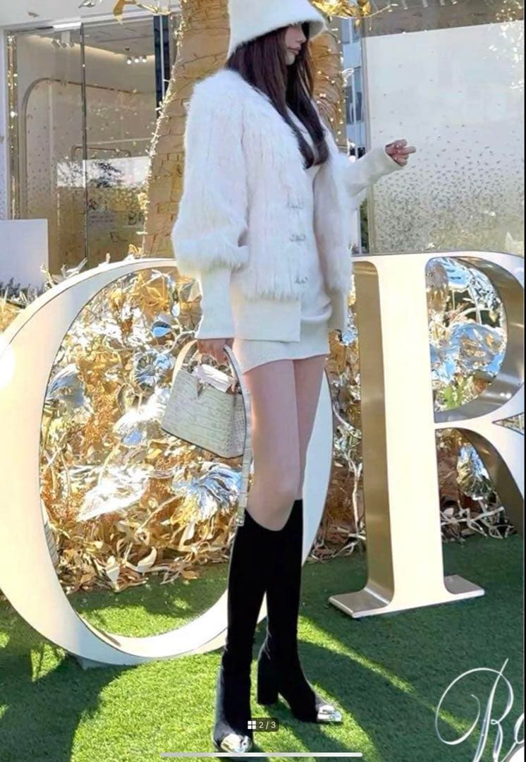 ✨新品未使用タグ付き✨Rady ファーブルゾン ホワイト リボン M