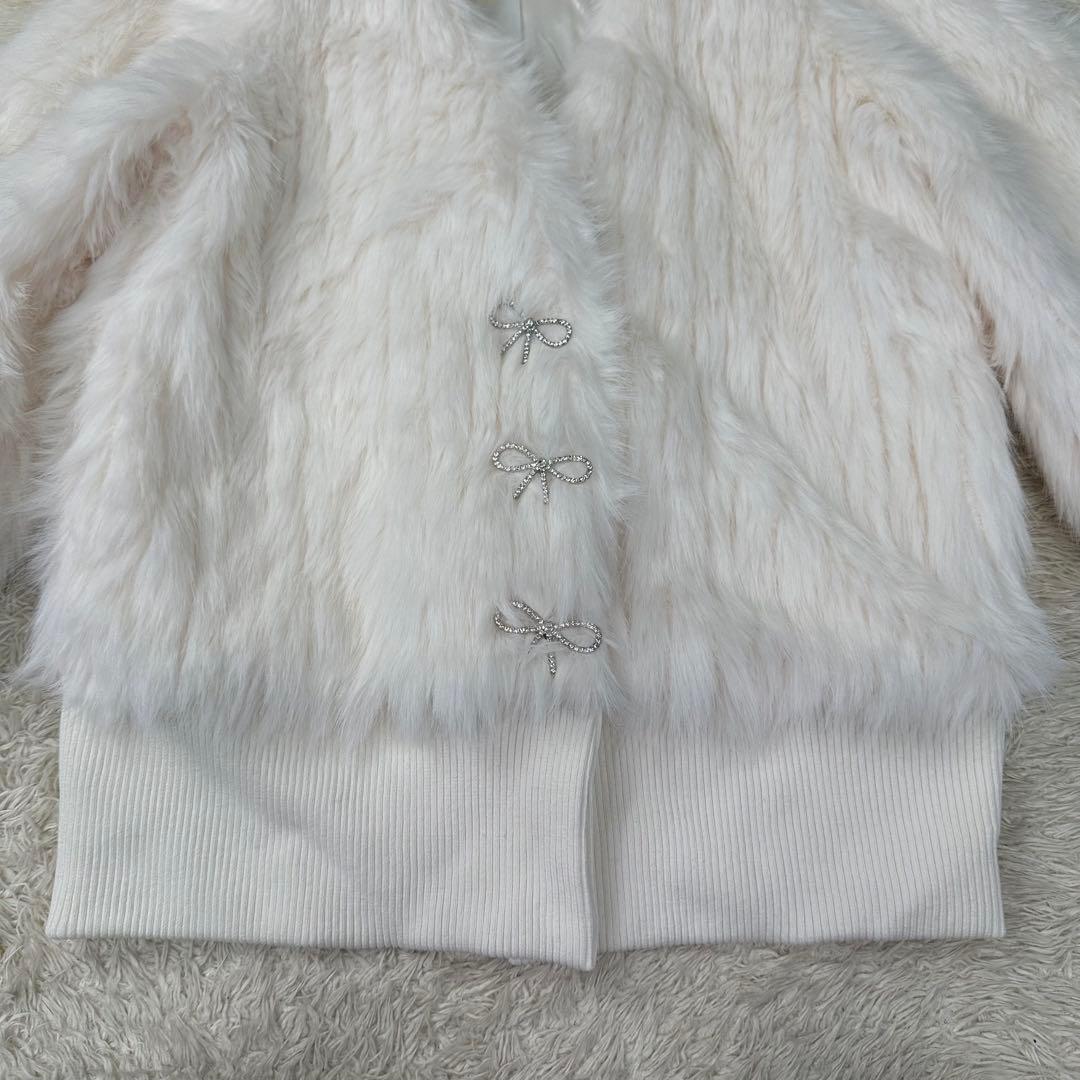 ✨新品未使用タグ付き✨Rady ファーブルゾン ホワイト リボン M