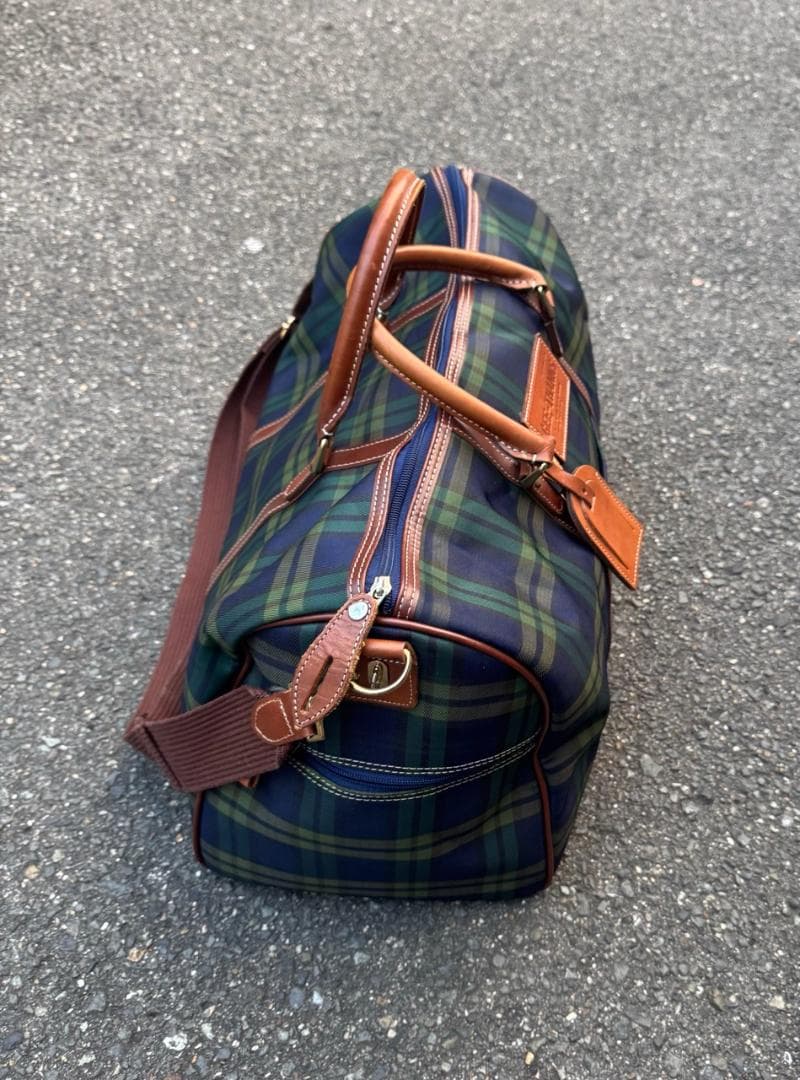 Vintage チェック　ボストンバッグ