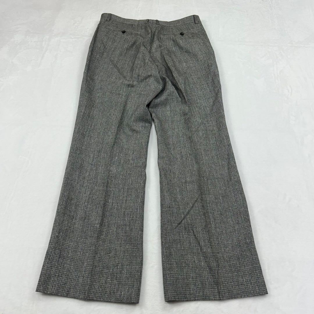 H58 L ランバン 麻 ウール シングル スーツ上下 グレー メンズ