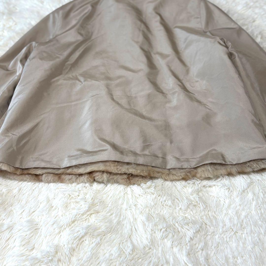 BALMAIN リバーシブル 毛皮ハーフコート フォックスファー シルク