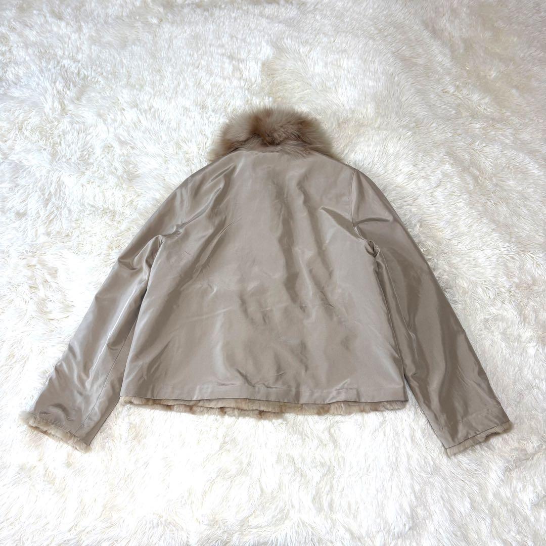 BALMAIN リバーシブル 毛皮ハーフコート フォックスファー シルク