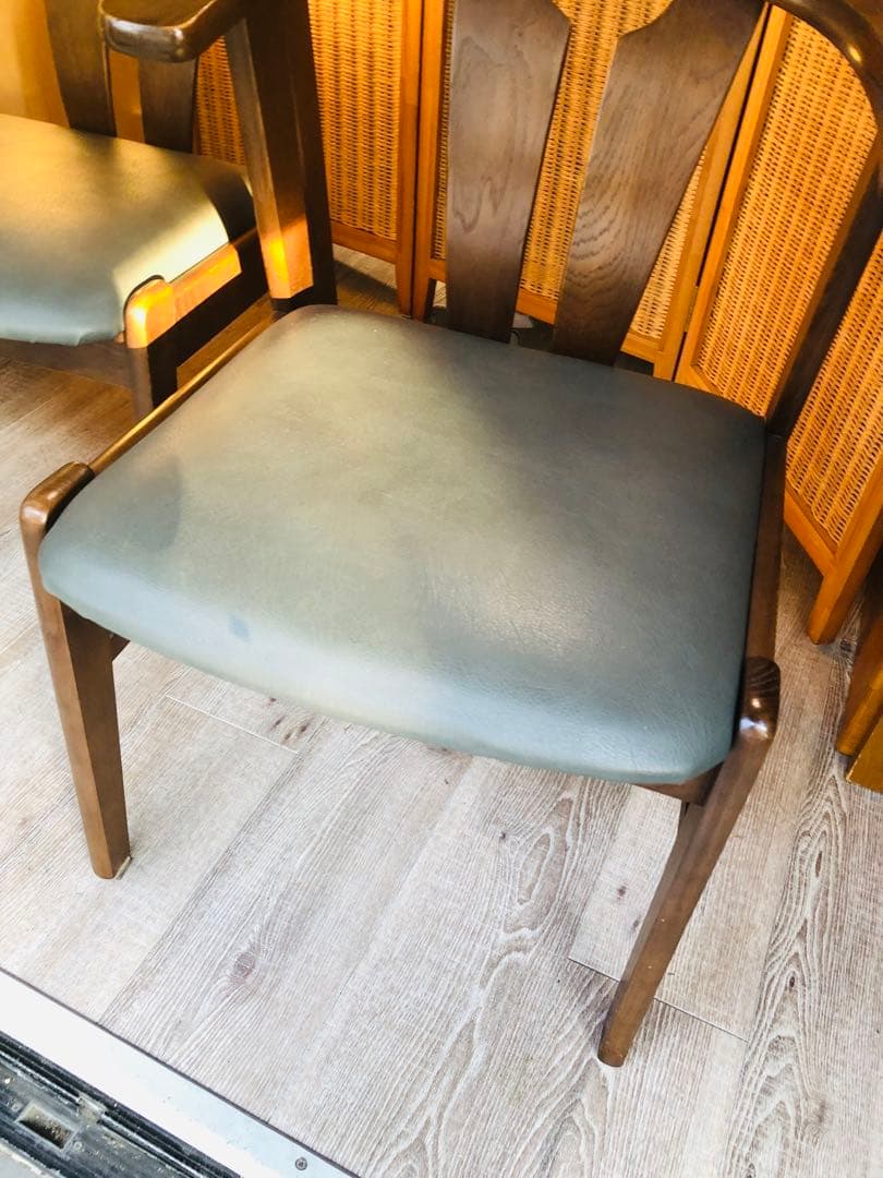 Fujimoku家具ダークブラウン 木製アームチェア 2脚セット