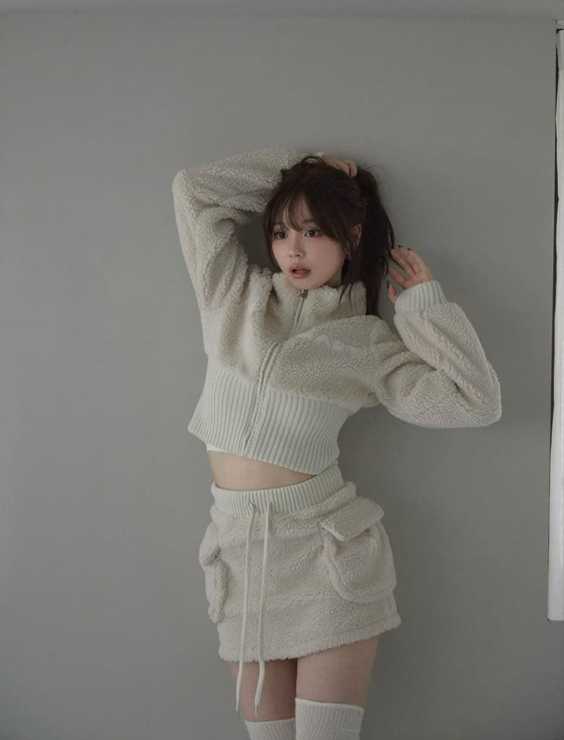 スカート andmarry Fluffy mini skirt