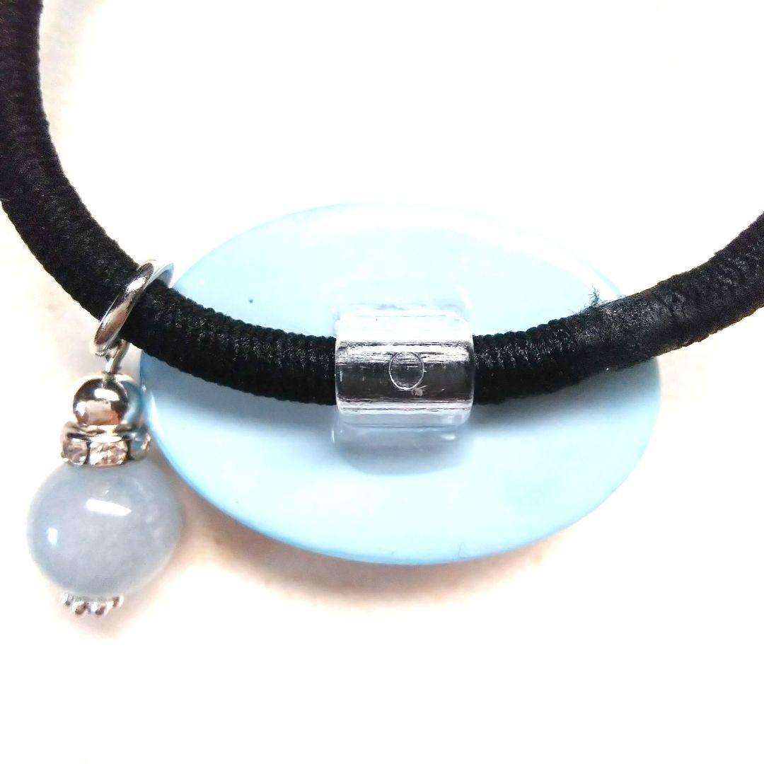 ヘアゴム レジン カラフル海がめさん かすみ草と貝殻