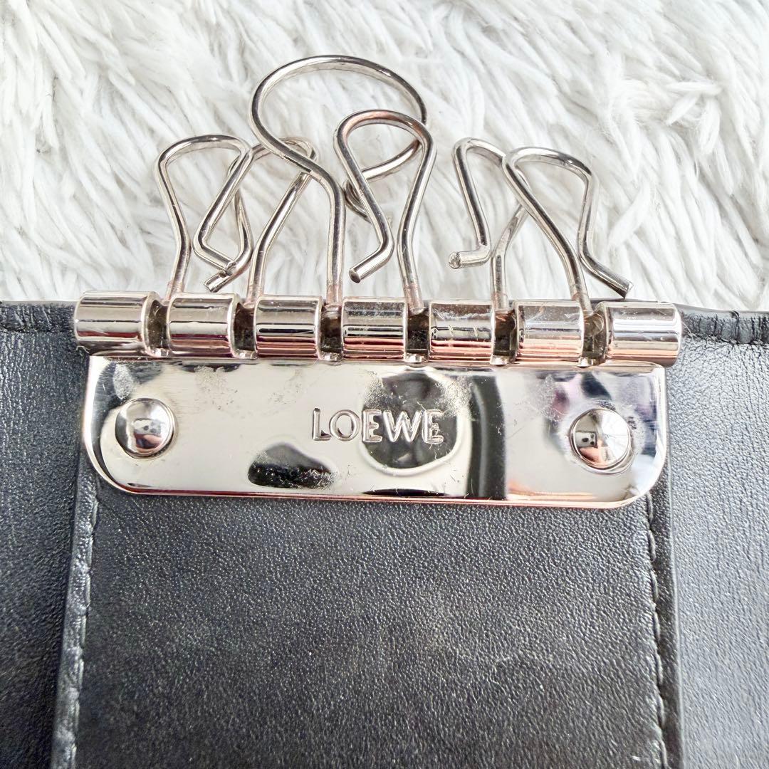 【極美品】ロエベ メンズ キーケース ソフトグレインカーフ ６連 アナグラム