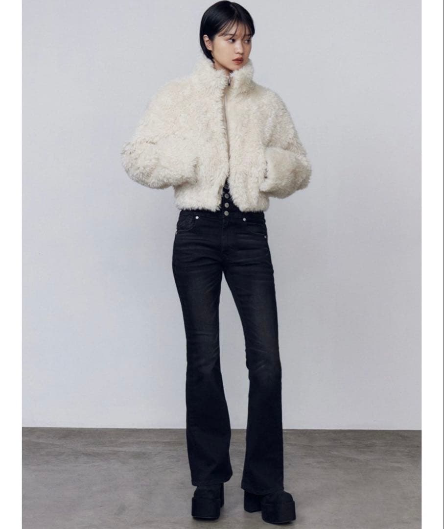 【EMODA】シングルミニボアブルゾン