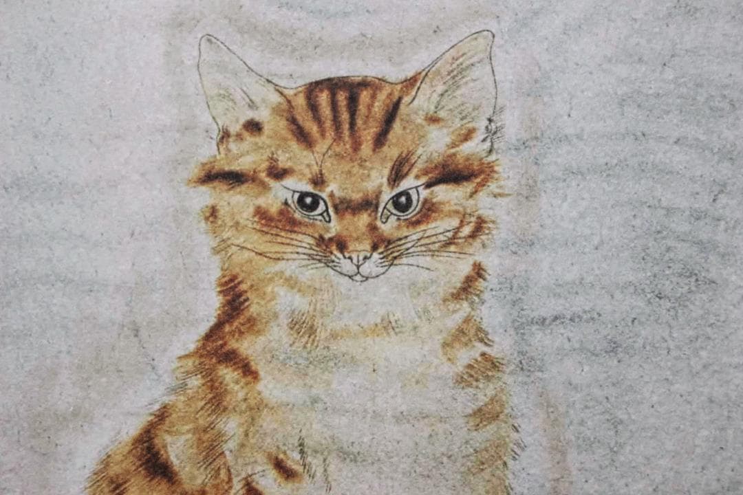 藤田嗣治 エスタンプリトグラフ「茶色い猫」 75部限定