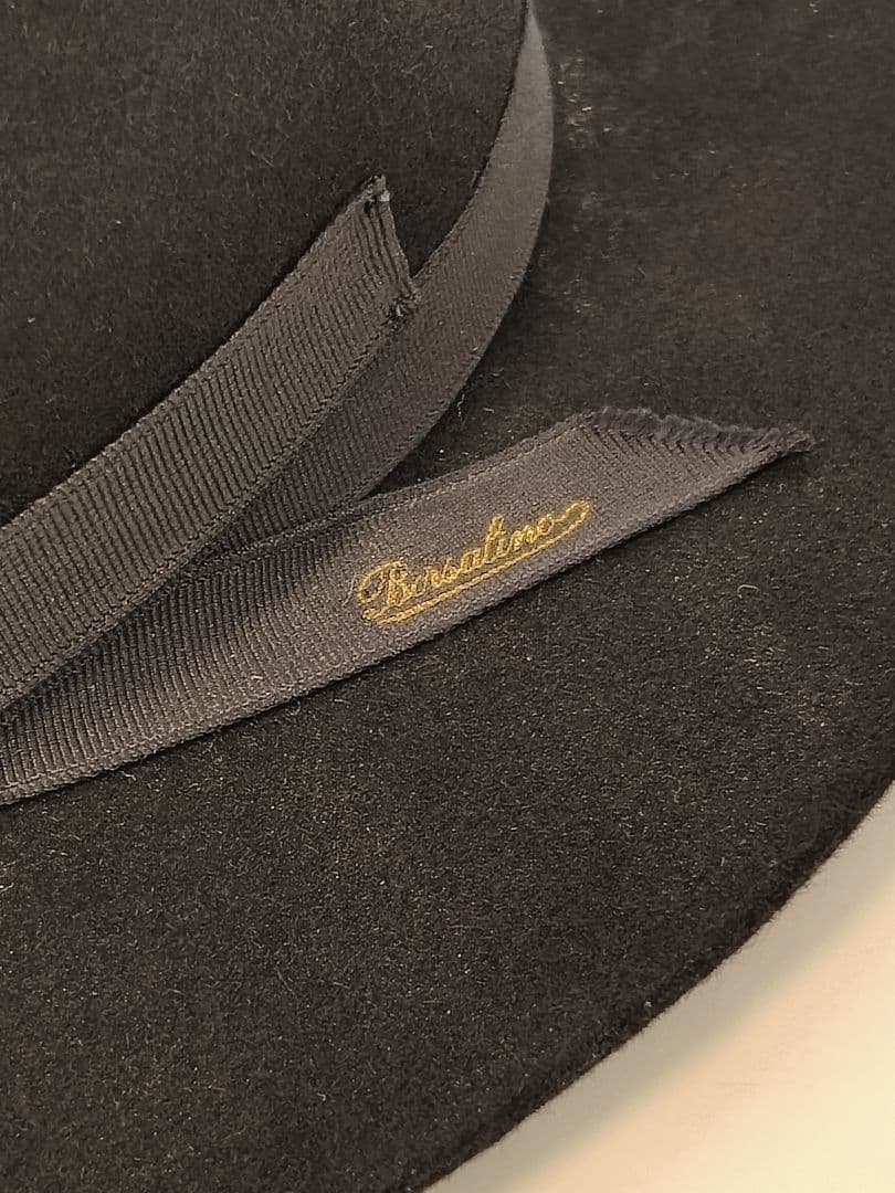 Borsalino 黒 フェルトハット 中折れ