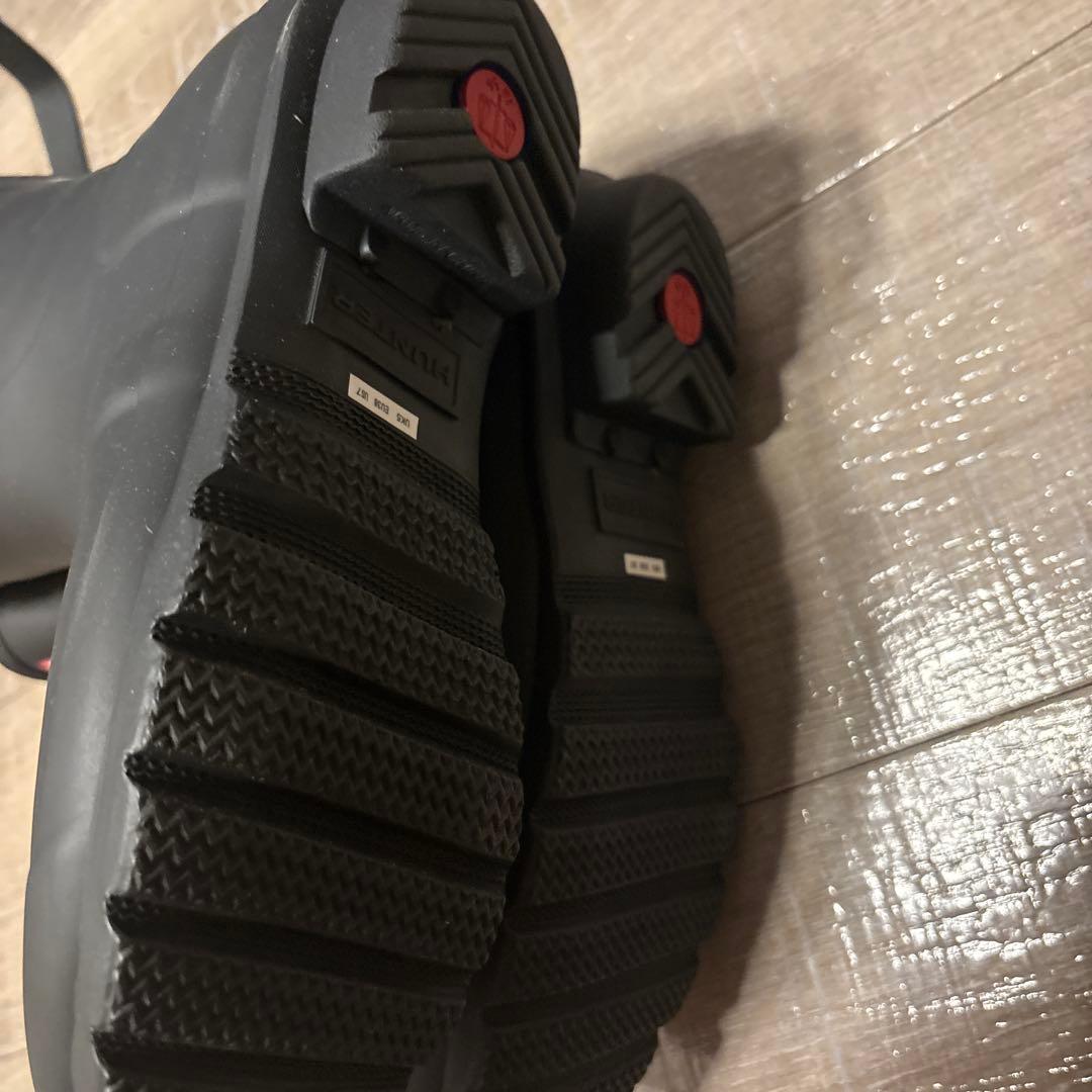 ハンター ショートバック アジャスタブル レインブーツ ブラック 24 cm