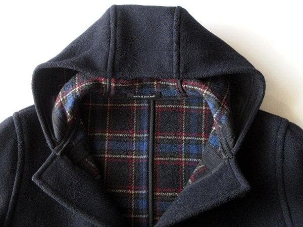 英国 モンゴメリー 裏チェック ウールメルトン ミドル ダッフルコート 38