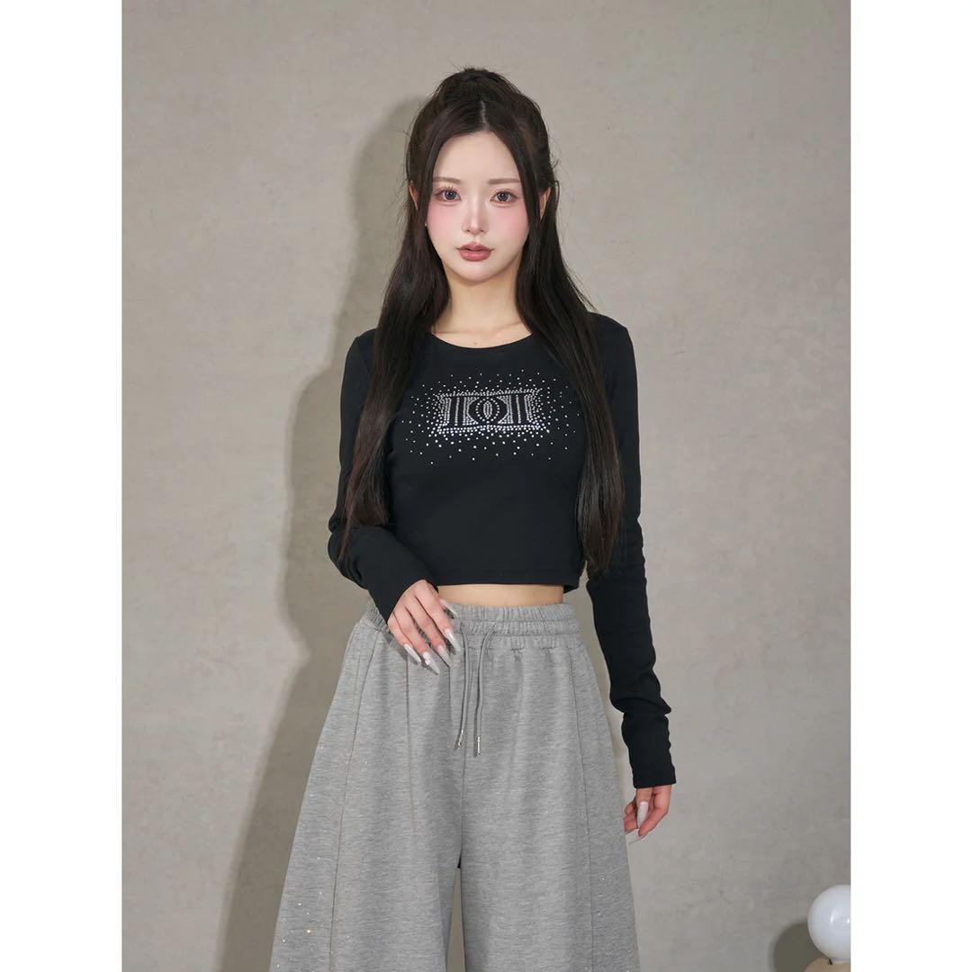 新品タグ付 シャイニーDDロゴコンパクトロングTシャツ ブラック ダーリッチ