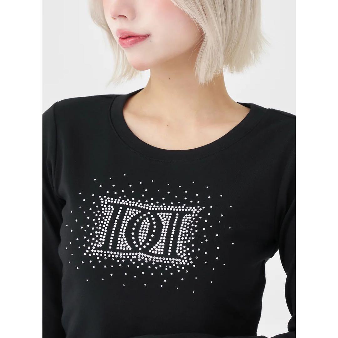 新品タグ付 シャイニーDDロゴコンパクトロングTシャツ ブラック ダーリッチ