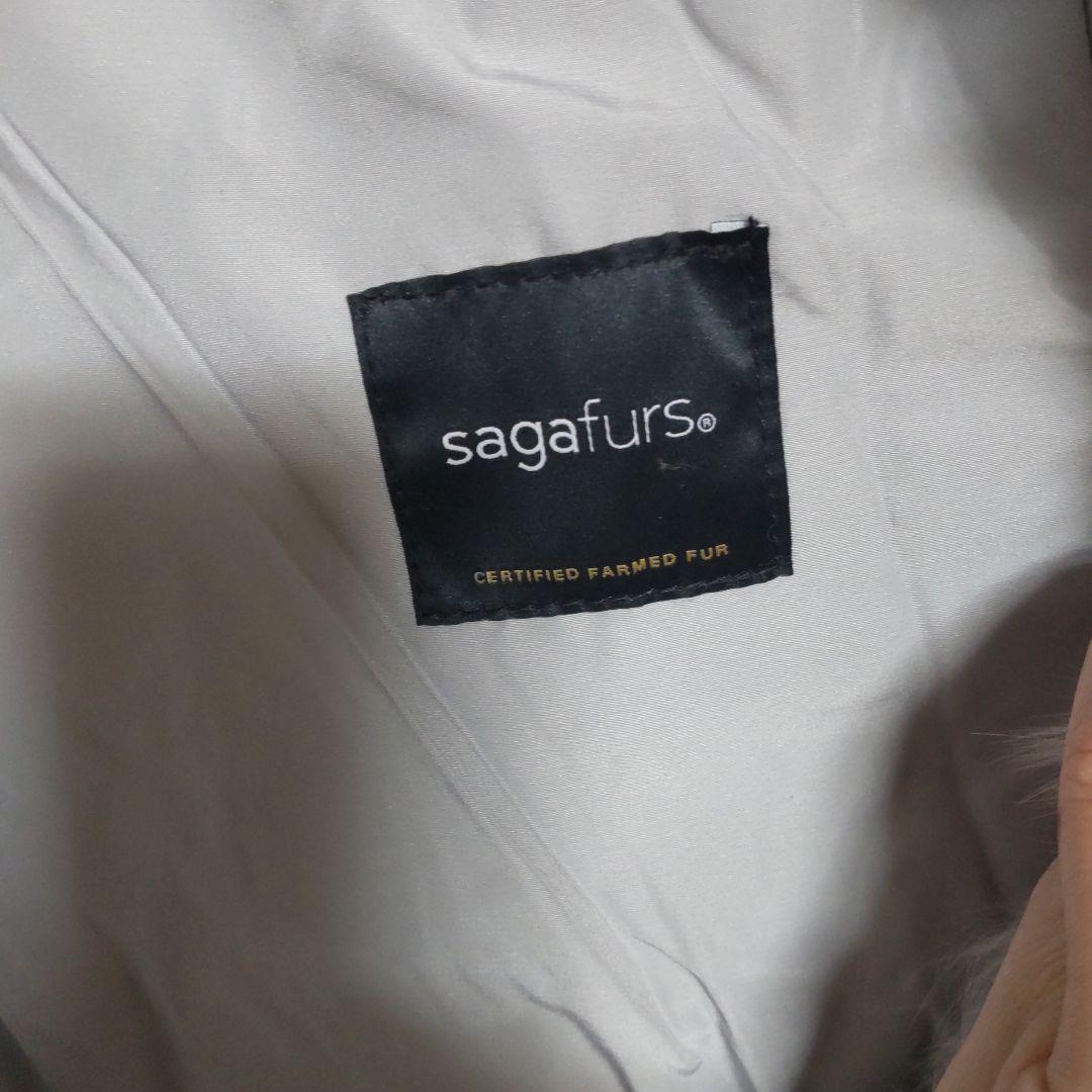 sagafox毛皮コート、エイミーイストワールティペット付きセット売りグレー