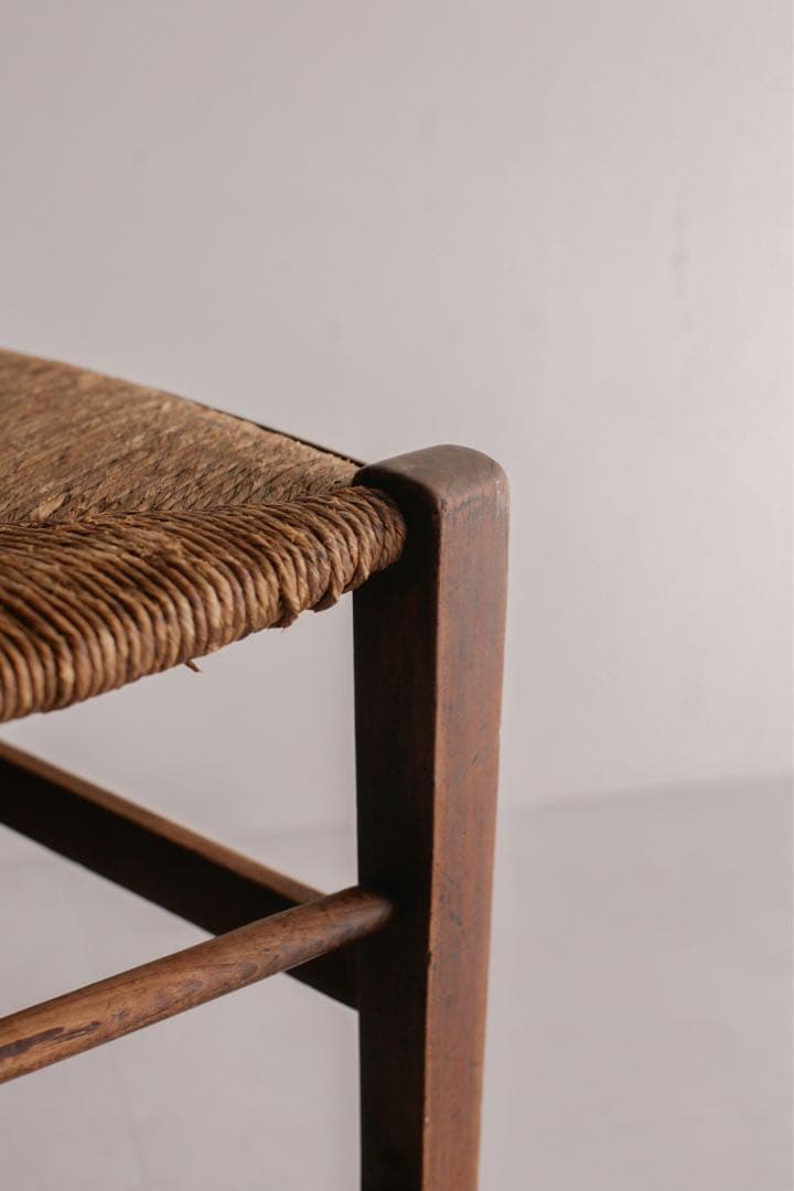 フランス アンティークチェア ラッシュ編み 無垢材 古家具 ブロカント