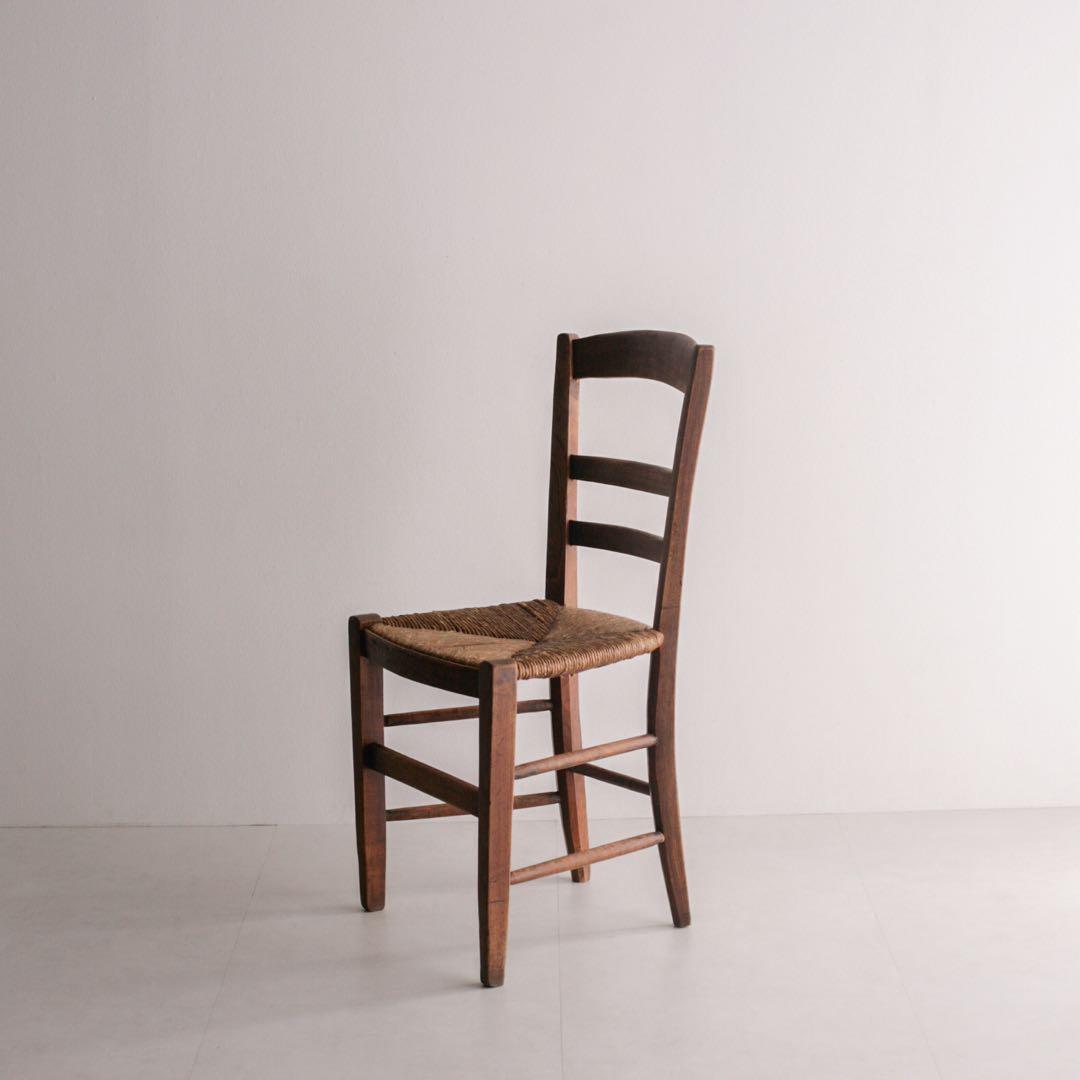 フランス アンティークチェア ラッシュ編み 無垢材 古家具 ブロカント