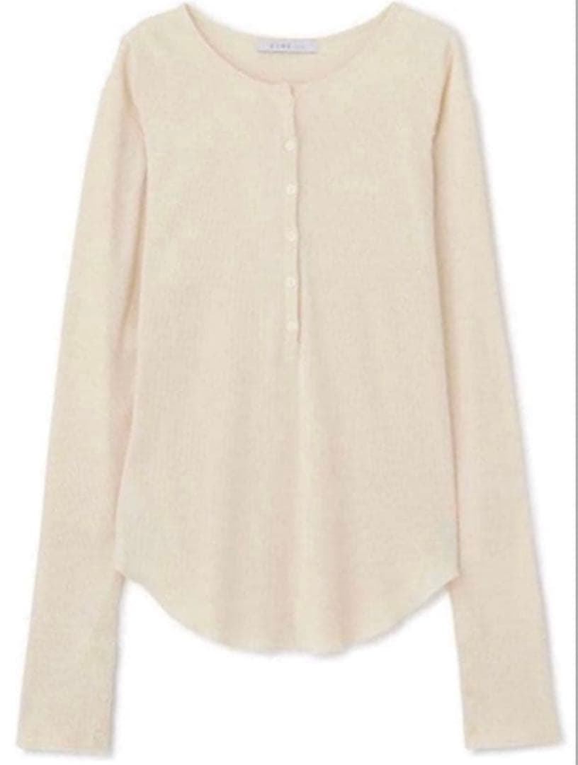 ETRE TOKYO オーコットテレコヘンリーネックトップス