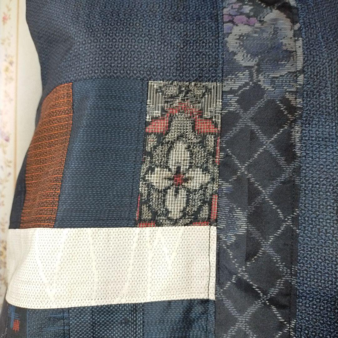 小豆です✿大島紬をつないだセットアップ　総裏仕立て　ハンドメイド♡