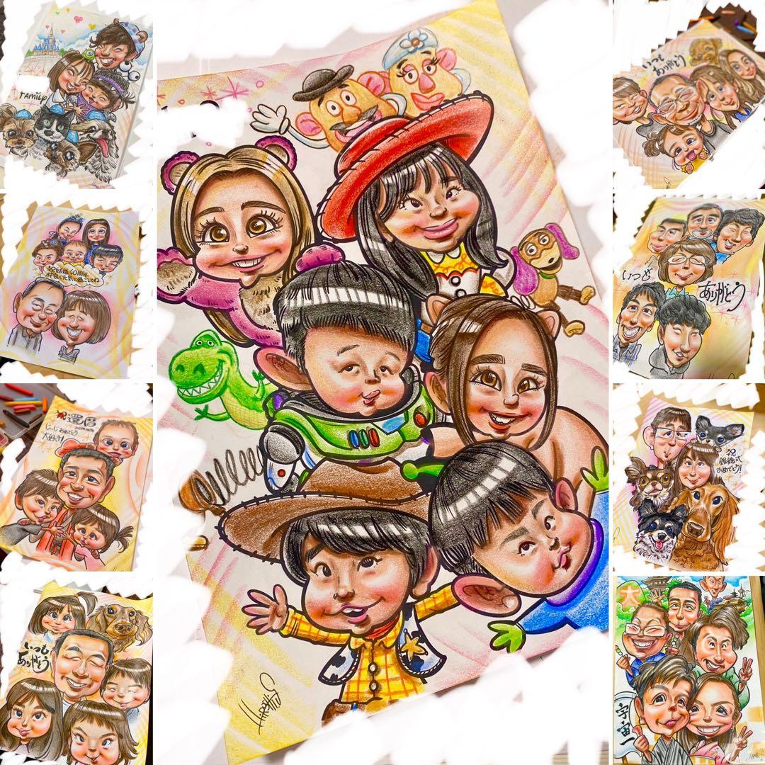 世界で1枚のオーダーメイド似顔絵★大人数ok★家族一緒に★記念日★プレゼント